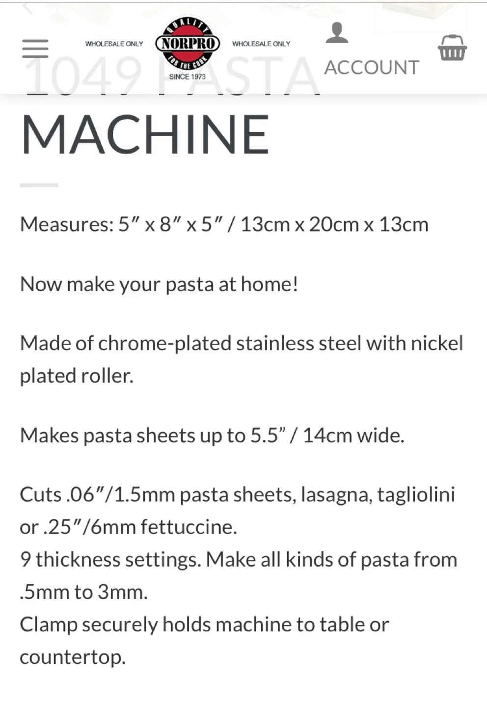 Norpro Pasta Machine - Make Fresh Pasta! image indicator(7)