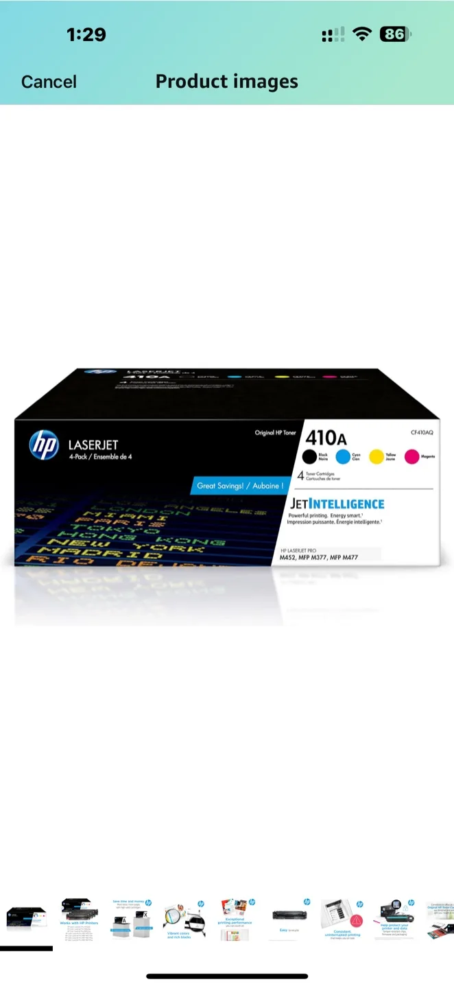 HP (410,11,412,413) Toner Cartridge Set - New thumbnail
