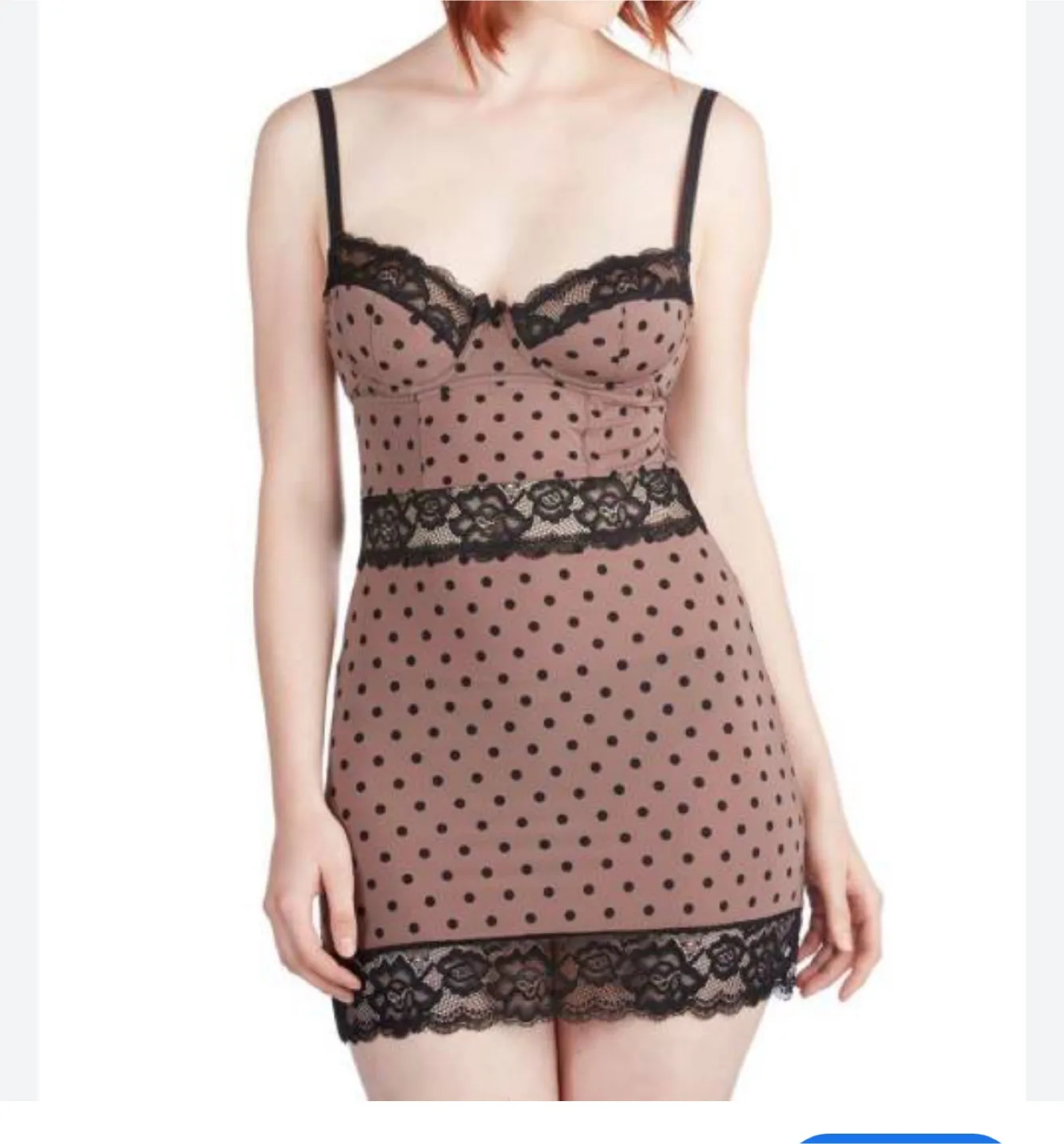 Blush Polka Dot Lingerie Dress thumbnail