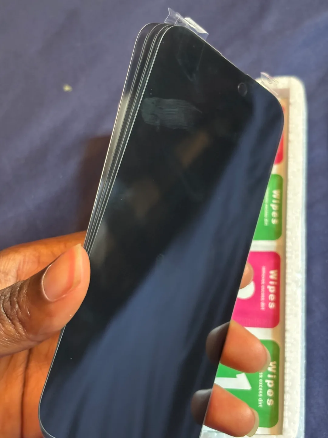 IPhone 15 New Tempered Glass Screen Protector with Wipes thumbnail