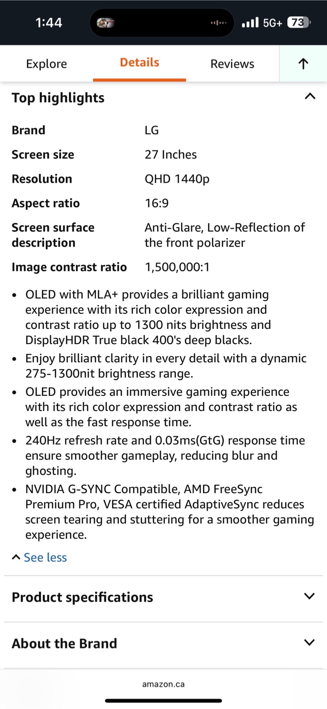 LG UltraGear OLED 27" Gaming Monitor 27GR95QE - photo 5