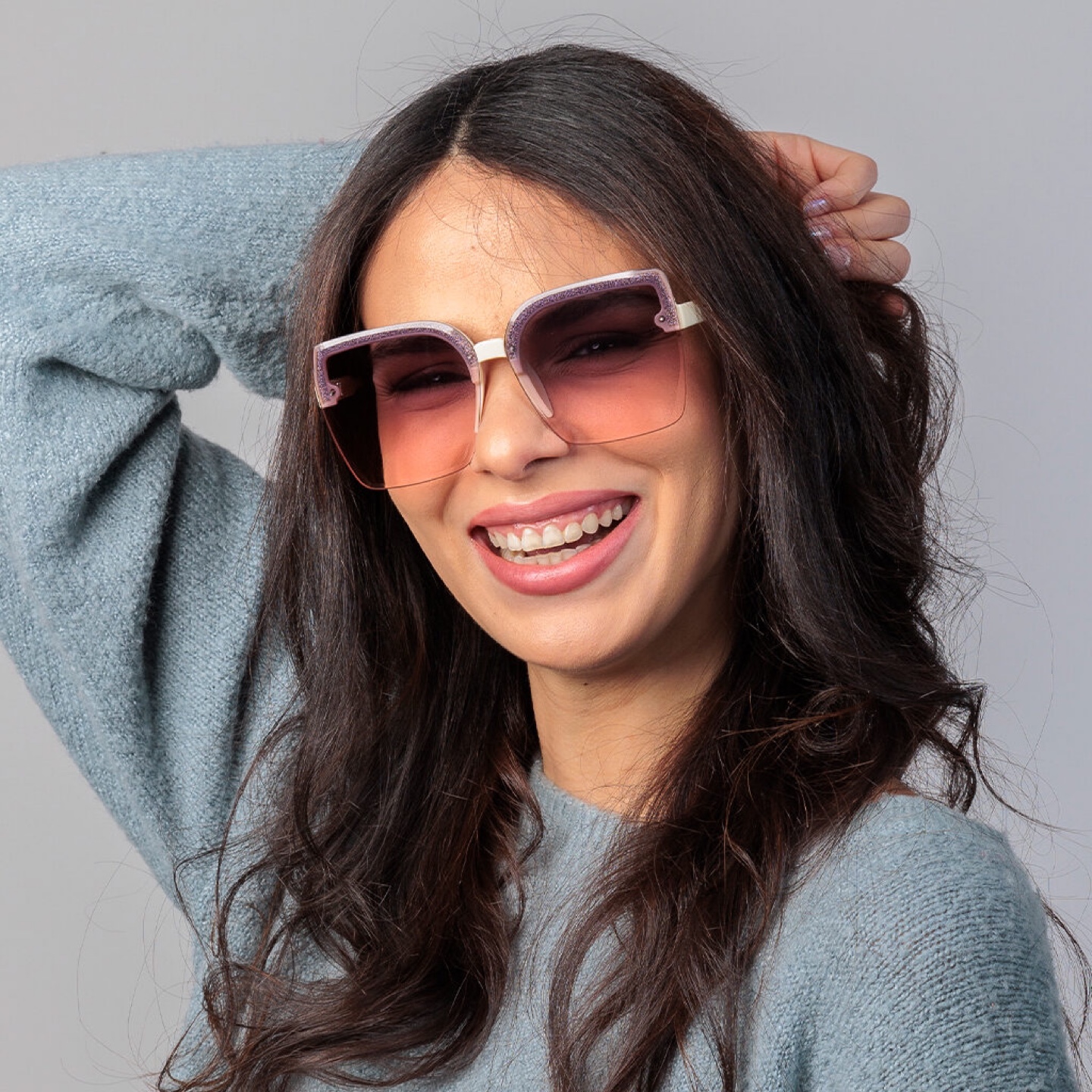 Purple Gradient Square Sunglasses - photo 2