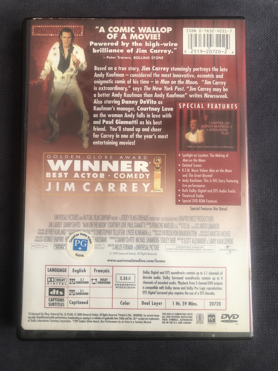 Man on the Moon - Jim Carrey DVD - photo 2