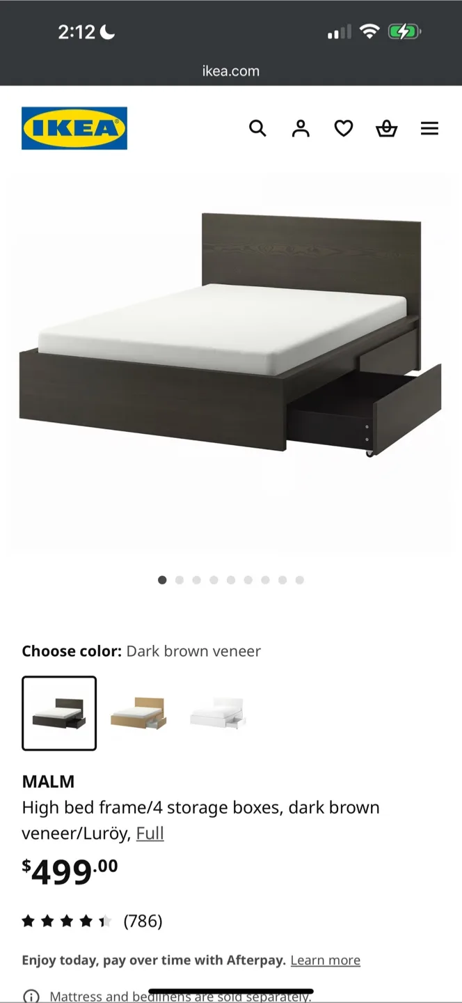 Ikea Full Malm bed frame with four drawers (DELIVERY AVAILABLE) image indicator(7)