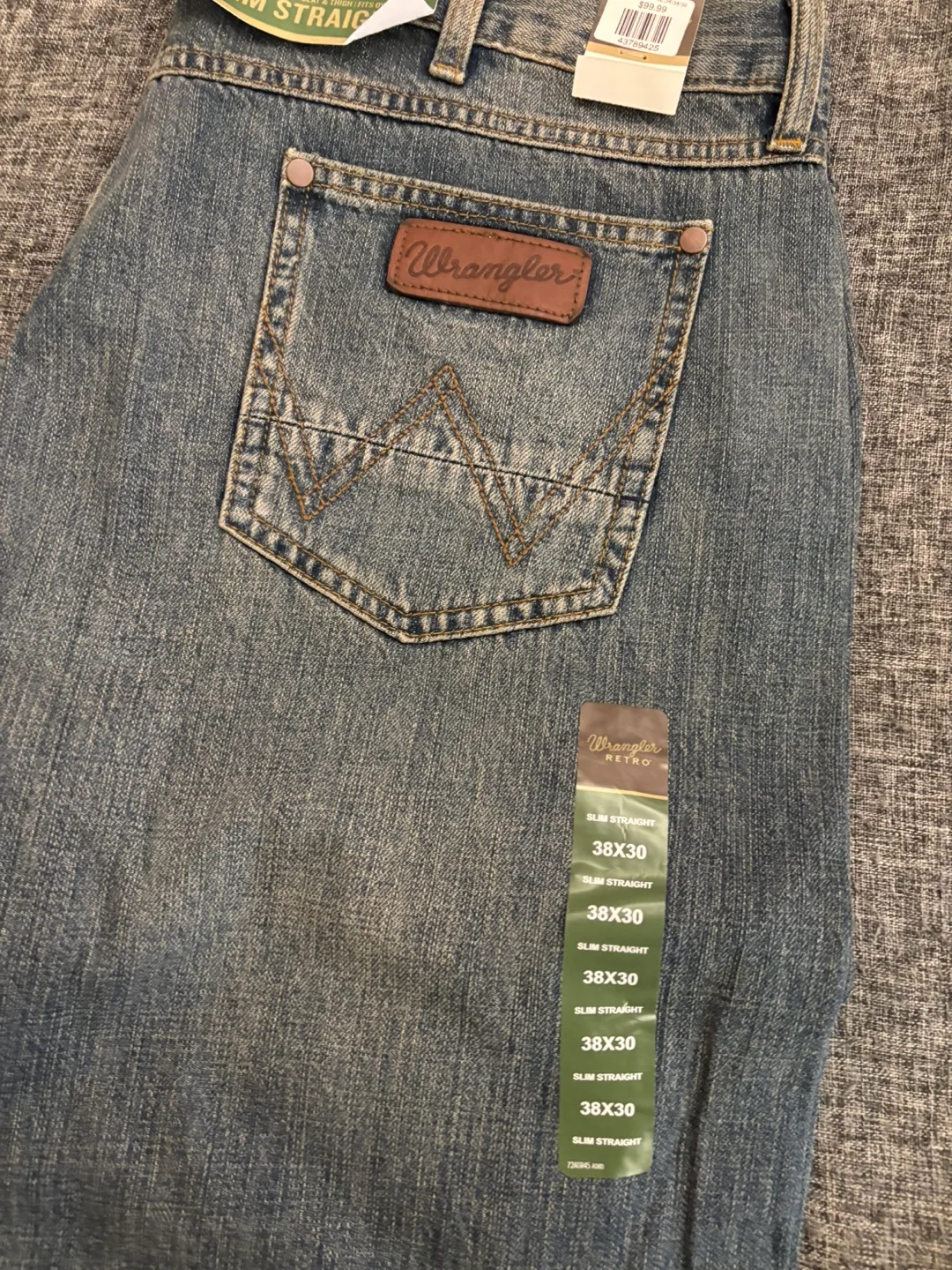 Wrangler Retro Slim Straight Jeans 38x30 thumbnail