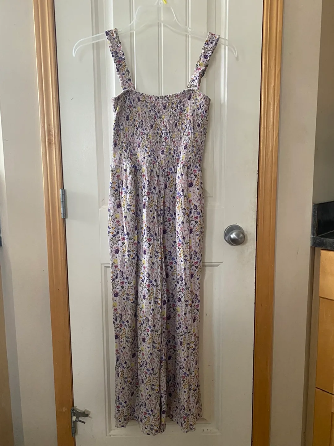 Wilfred Smocked Floral Wide-Leg Jumpsuit – Size M thumbnail