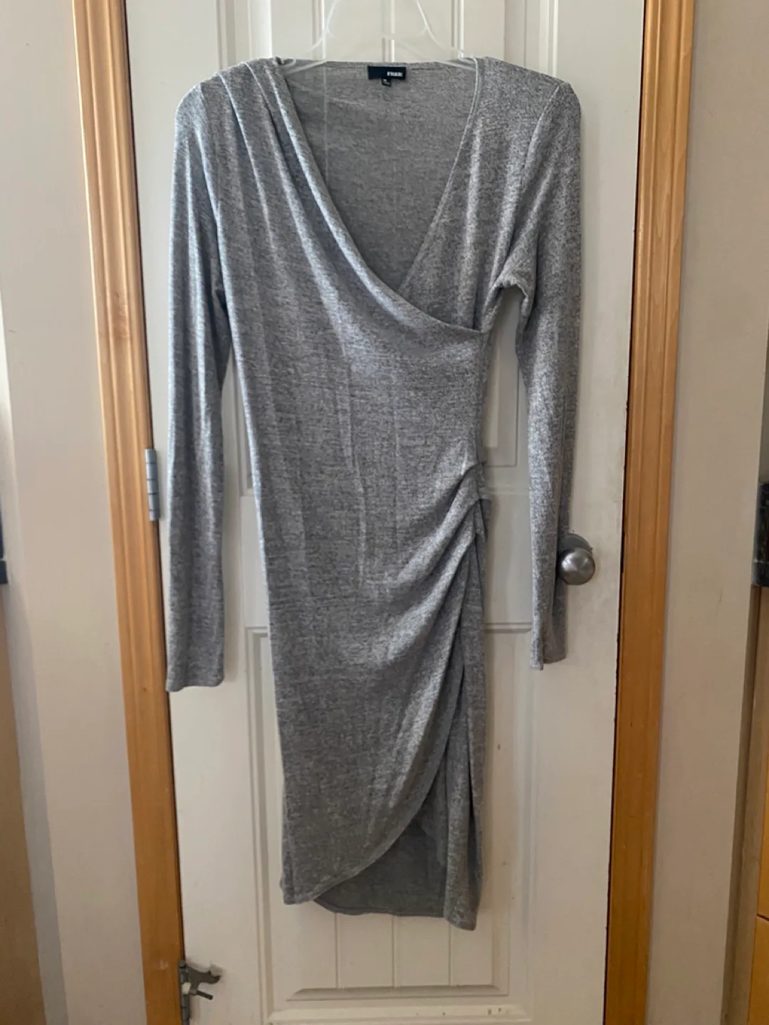 Wilfred Gray Ruched Long Sleeve Bodycon Dress thumbnail