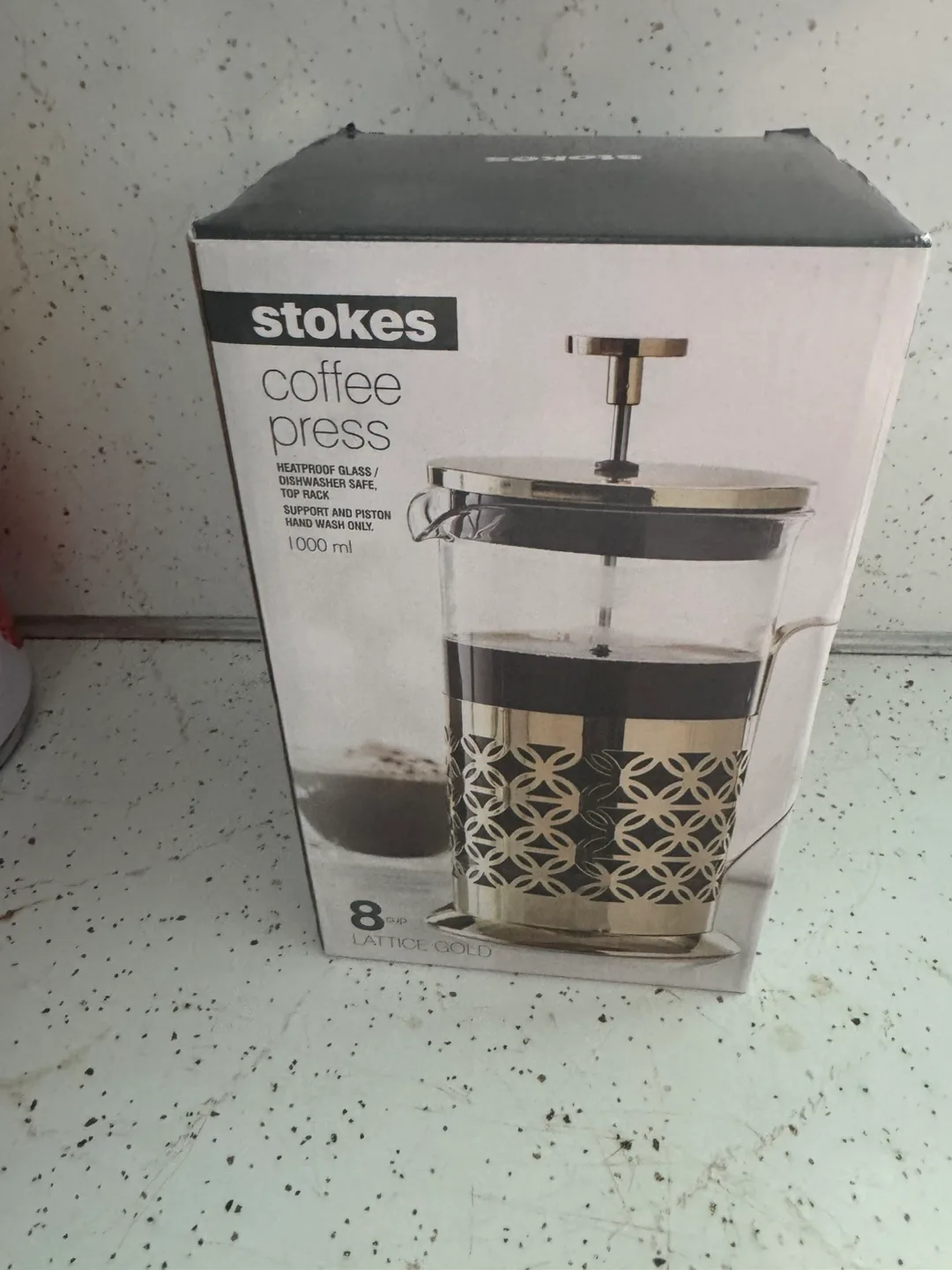 Stokes Coffee Press - 8 Cup Lattice Gold thumbnail