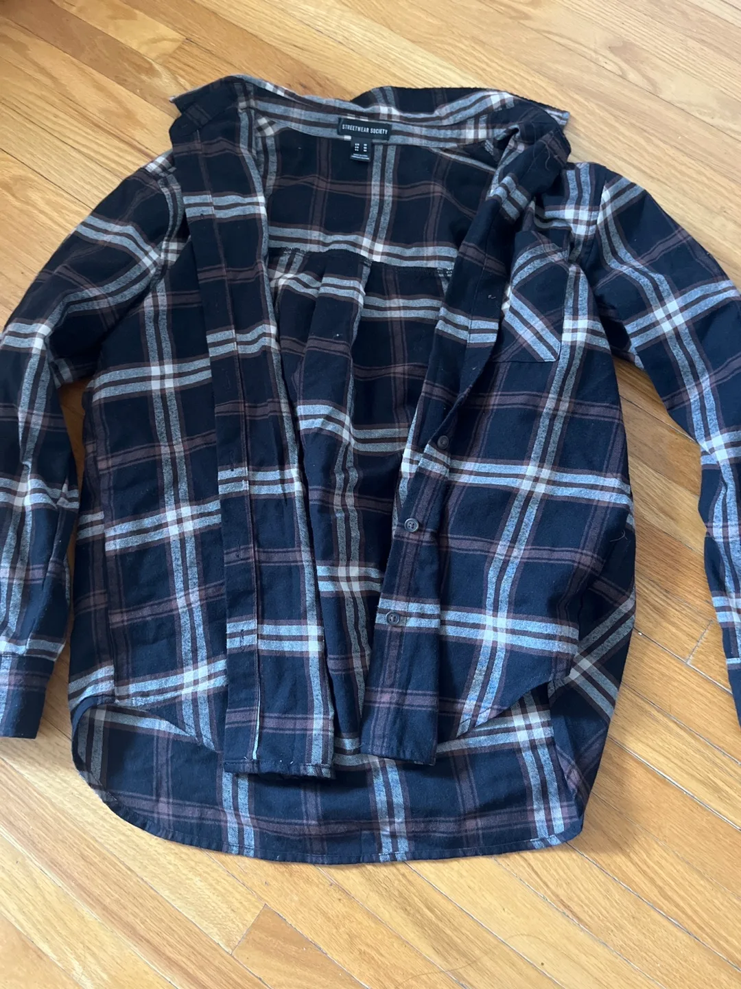Streetwear Society Brown Plaid Flannel Shirt thumbnail