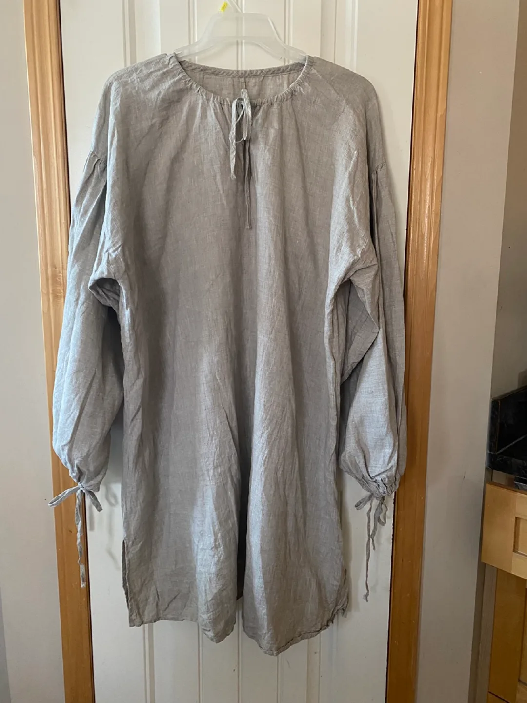 Linen Tunic Dress - Grey thumbnail