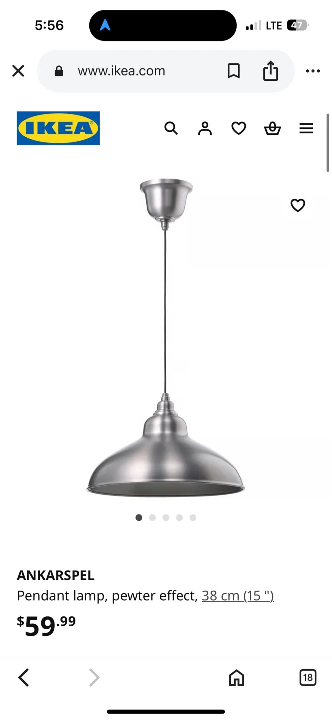 IKEA ANKARSPEL Pendant Lamp - Pewter Effect image indicator(3)