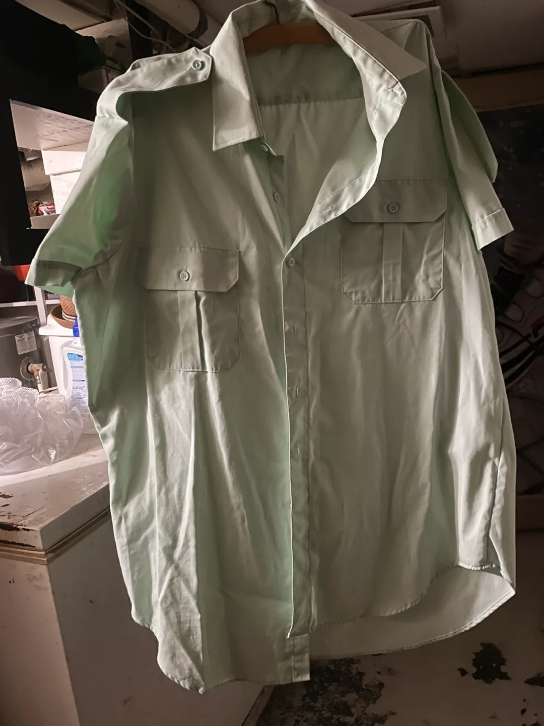 🇨🇦🍁Light Blue Short Sleeve Shirt - Size 17 thumbnail