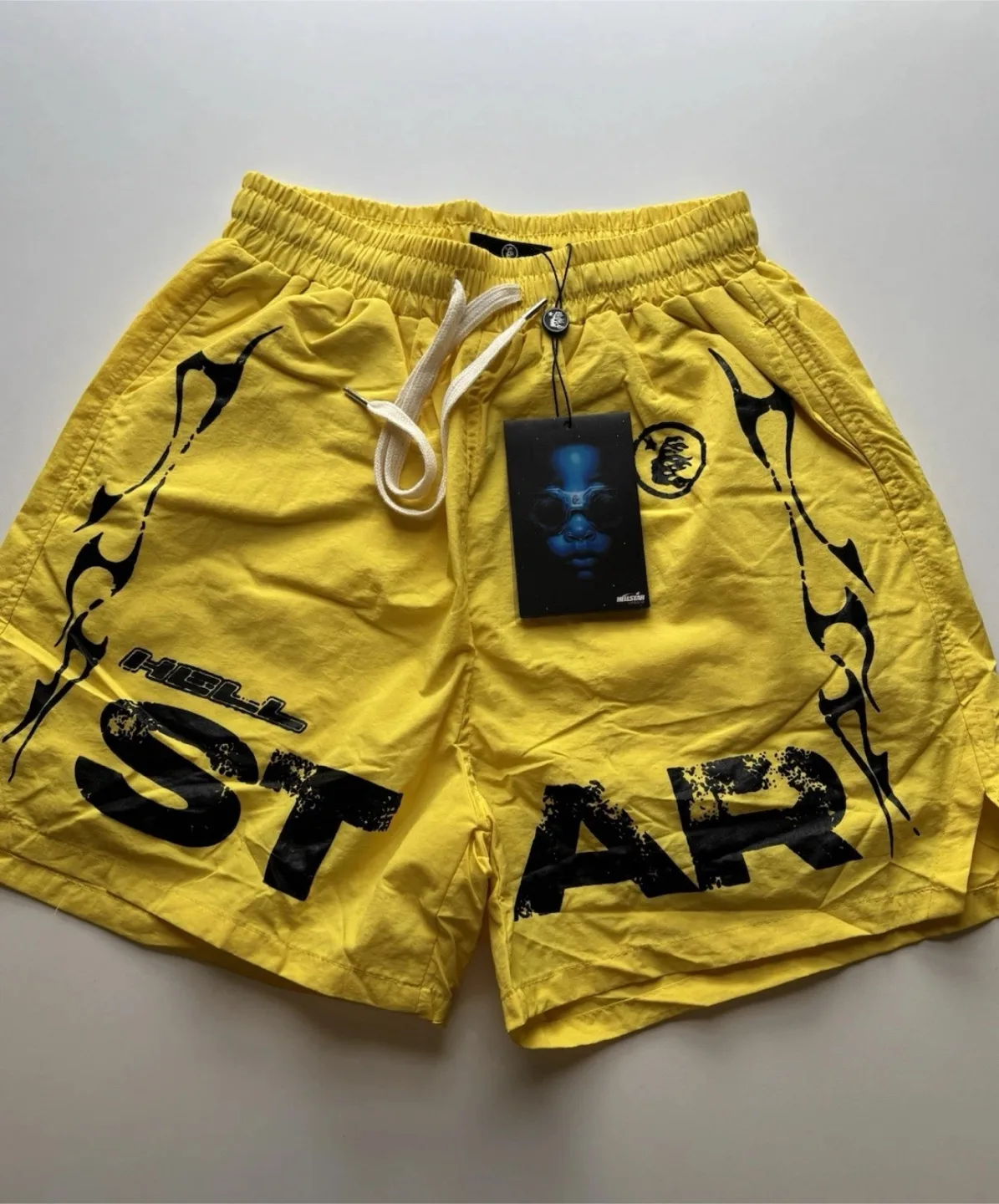 Hellstar Yellow Star Flame Shorts New W/ Tags thumbnail