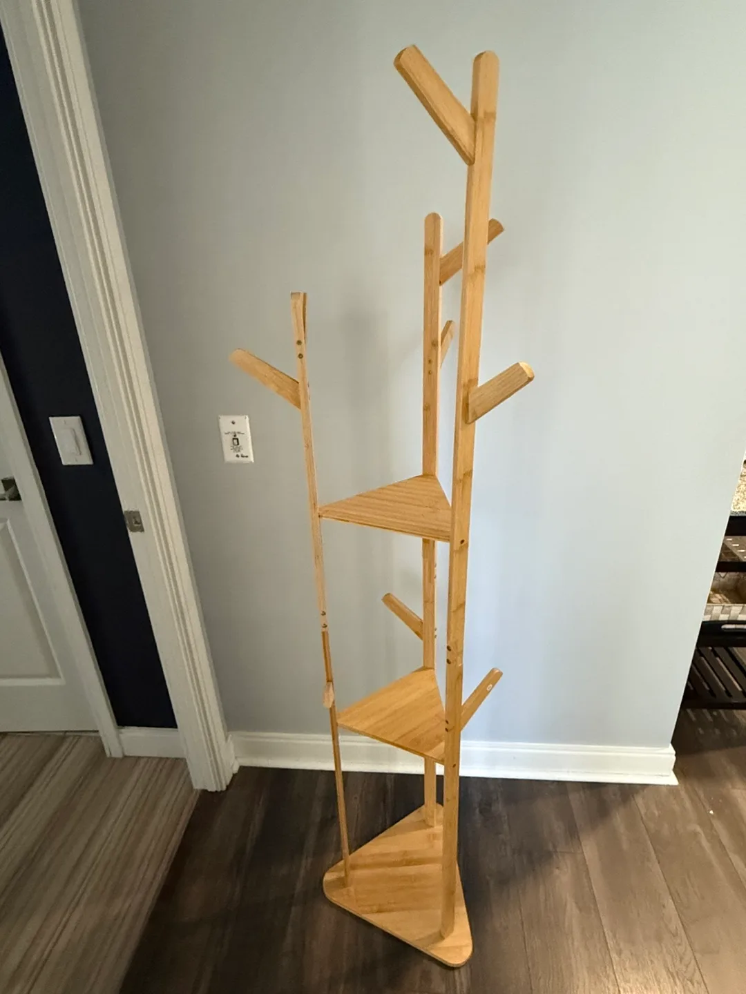 Wooden Coat Rack Stand Tree Style thumbnail