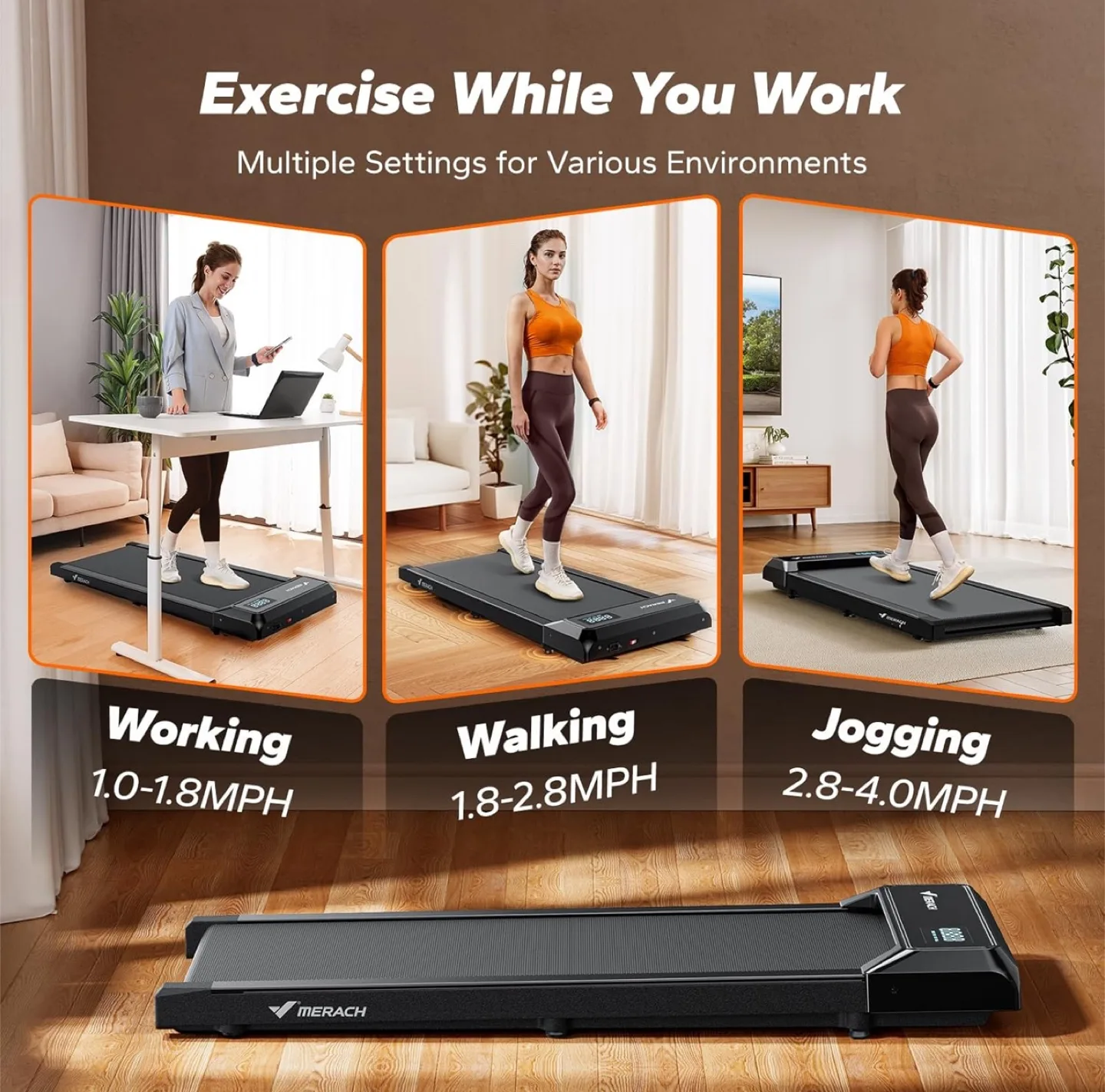 Treadmills, portable Walking Pad, Under Desk, Home, Seamless NEW thumbnail