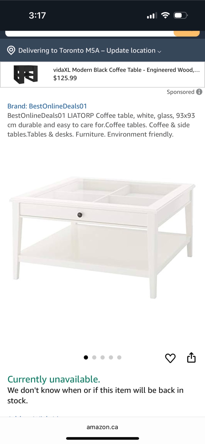 LIATORP Coffee Table - White, 93x93 cm - photo 4