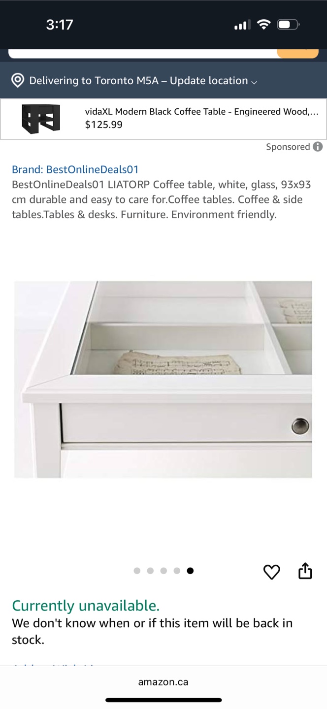LIATORP Coffee Table - White, 93x93 cm - photo 3