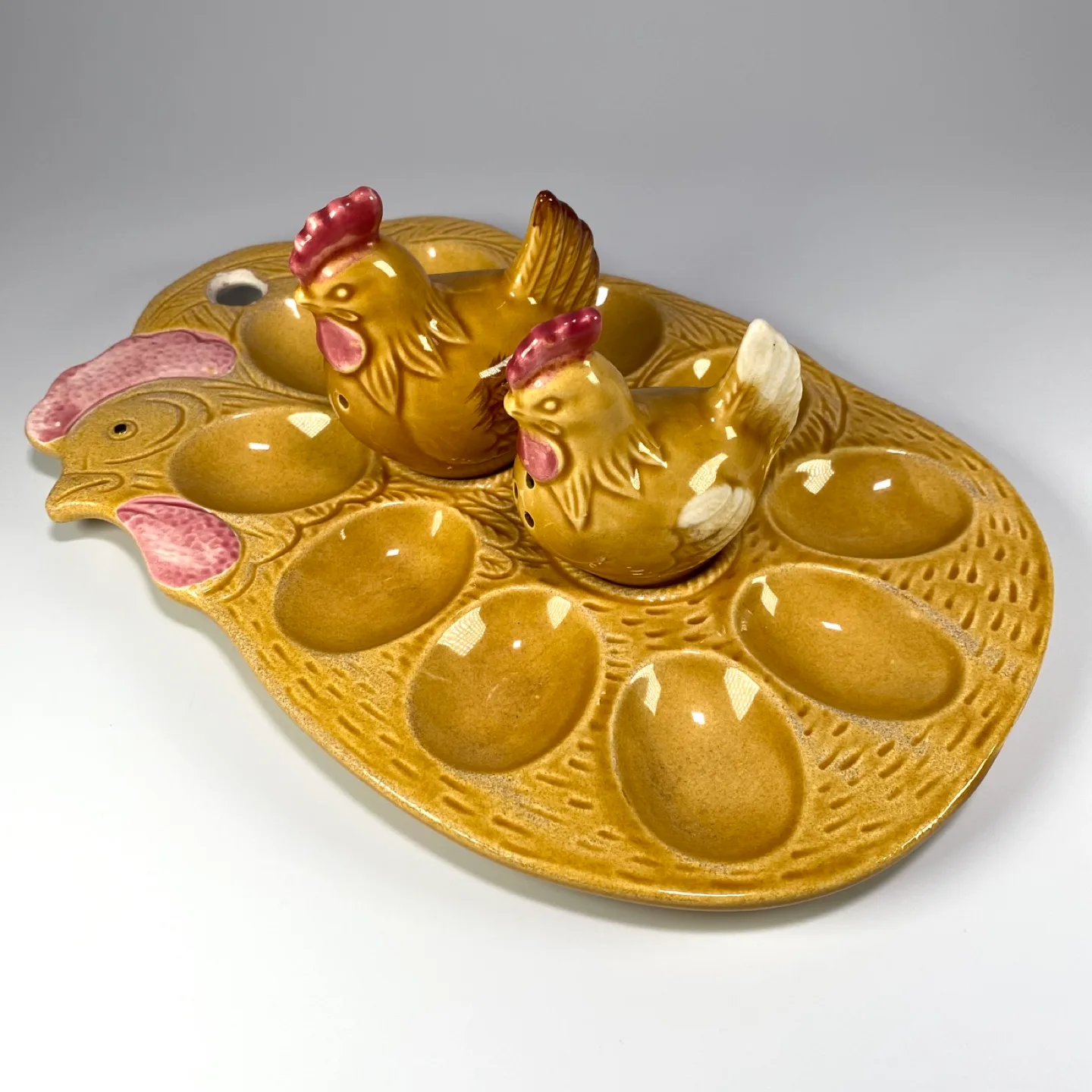 Vintage Deviled Egg Plate w/ S&P Shakers thumbnail