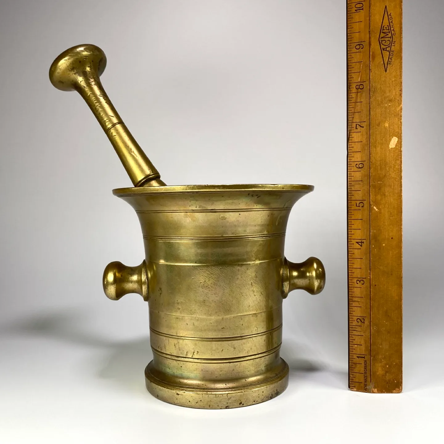 Antique Brass Mortar & Pestle image indicator(5)