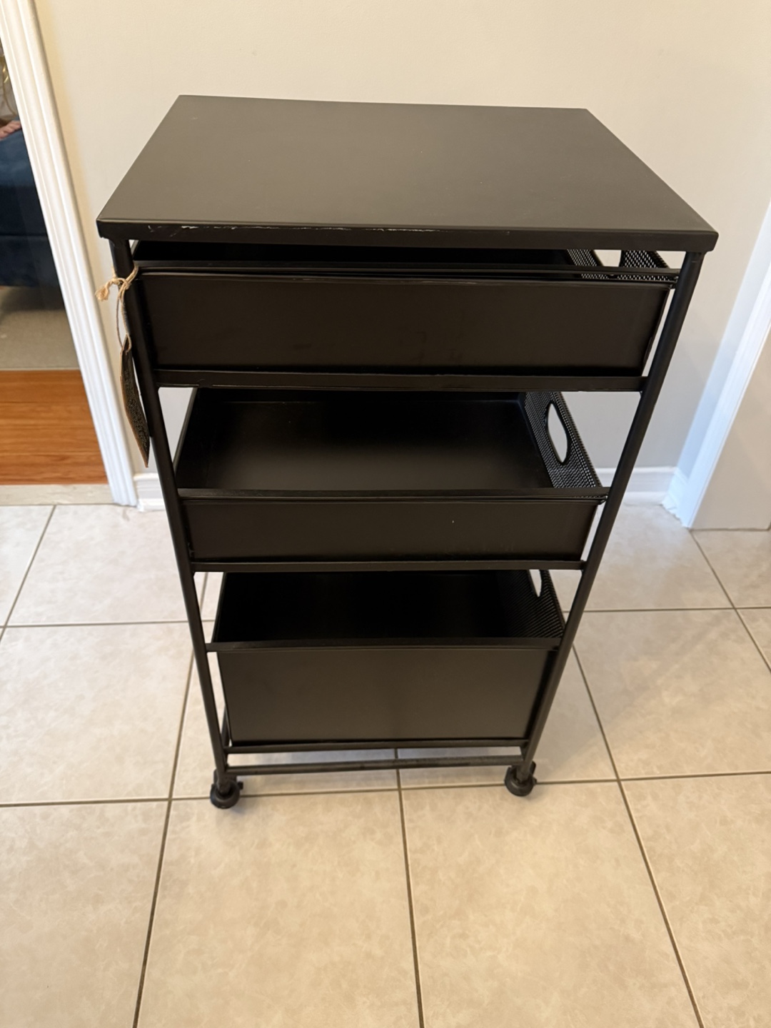Metal Rolling Cart with 3 Drawers - 32cm - photo 2