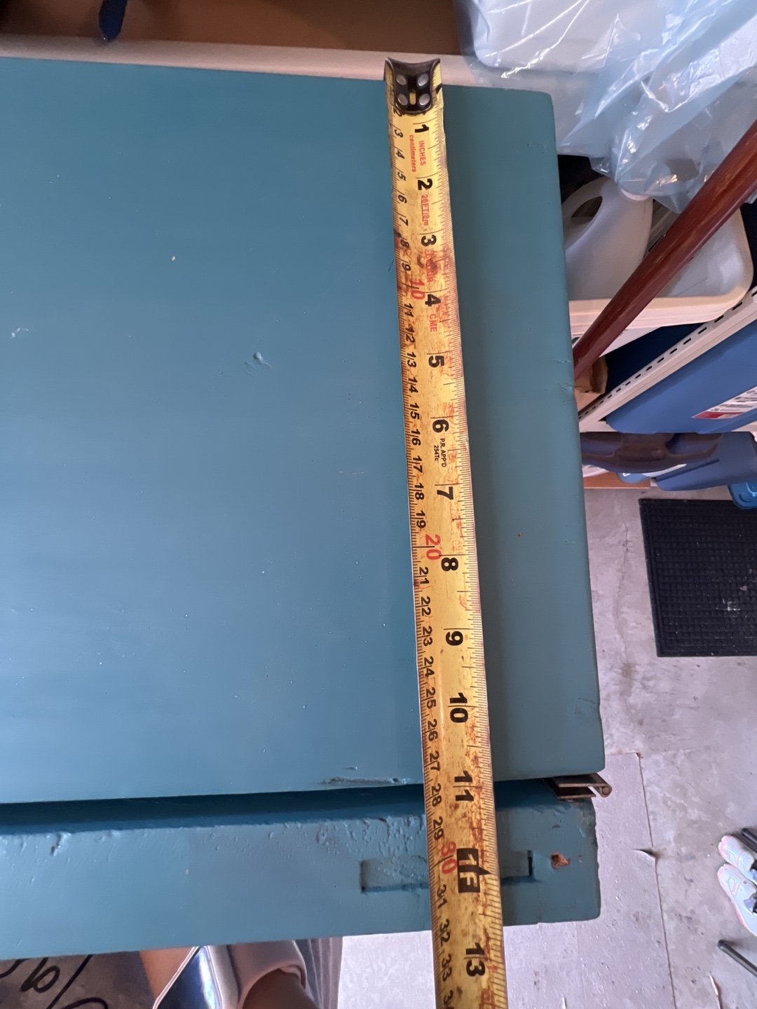 Blue Painted Display Cabinet - 57" x 29" x 13” - photo 3