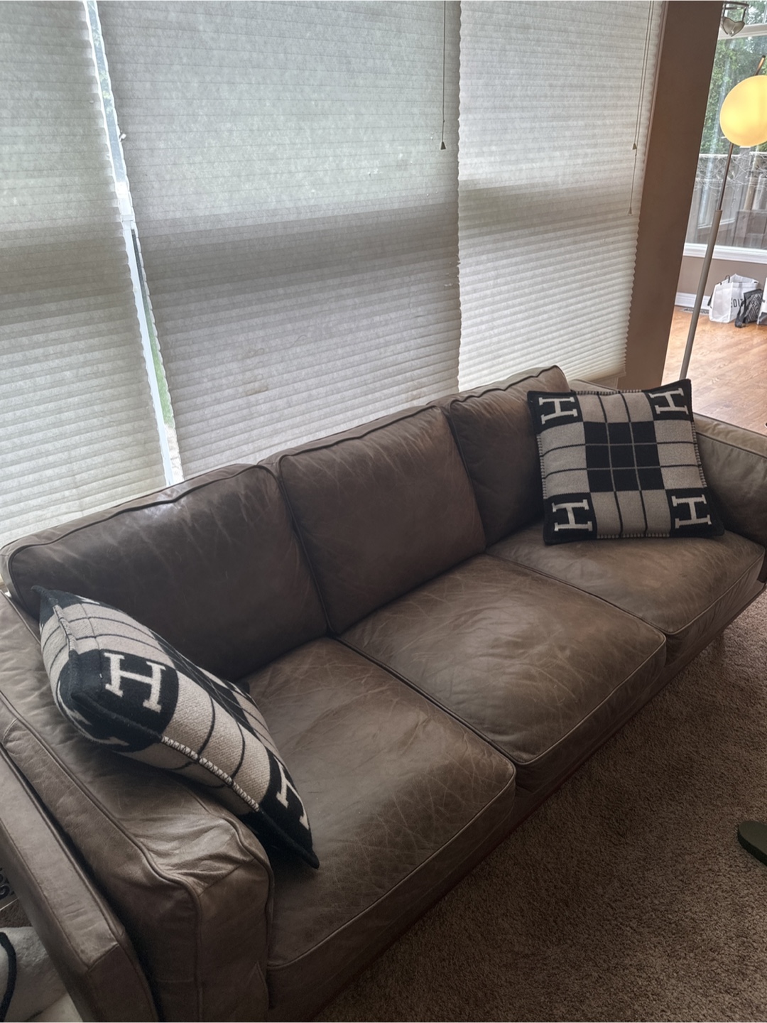 Structube Leather Sofa - Brown - photo 3