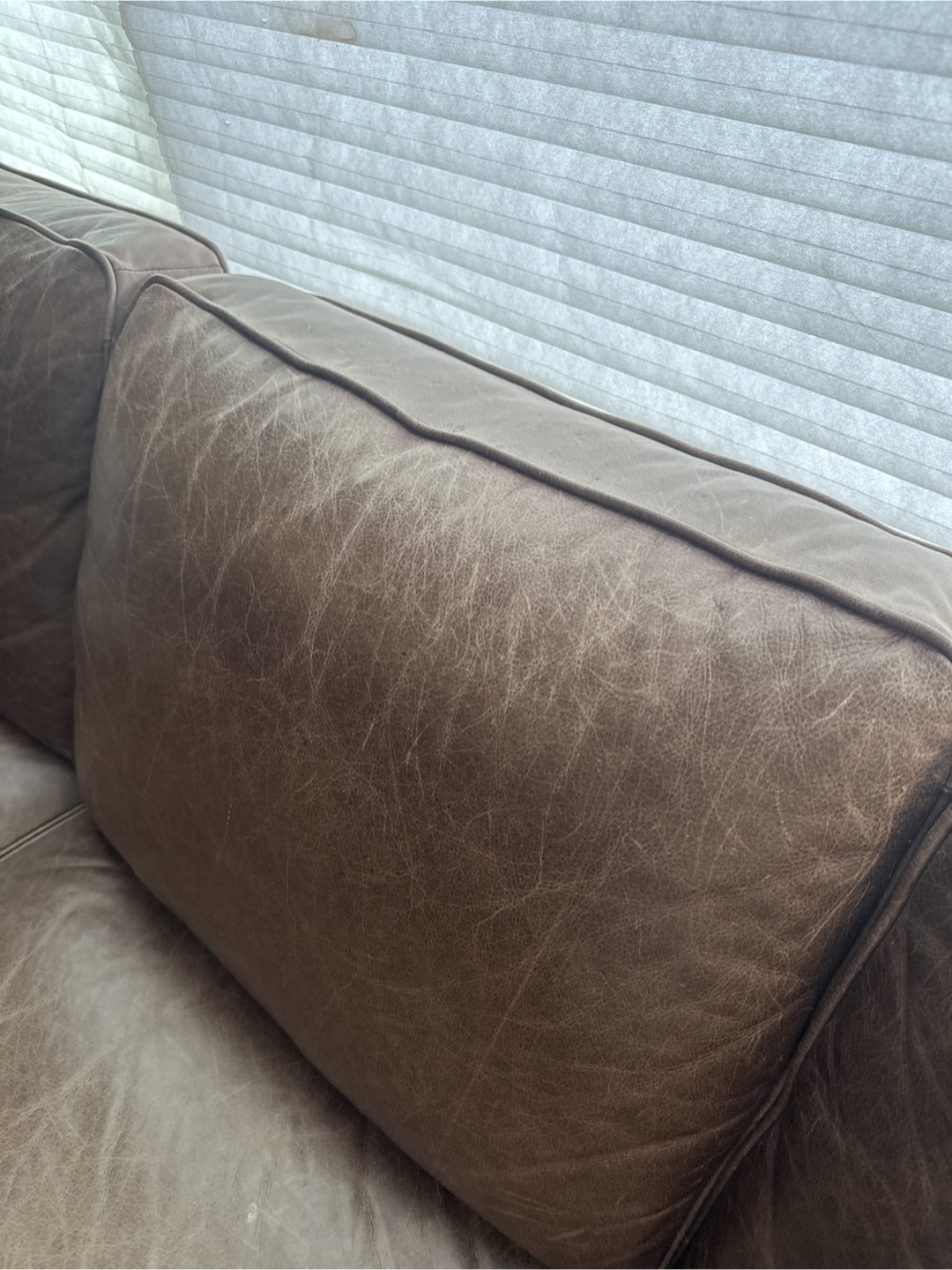 Structube Leather Sofa - Brown - photo 4