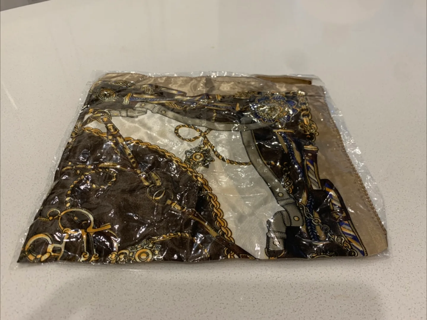 Brown & Beige Patterned Scarf - New in Package thumbnail