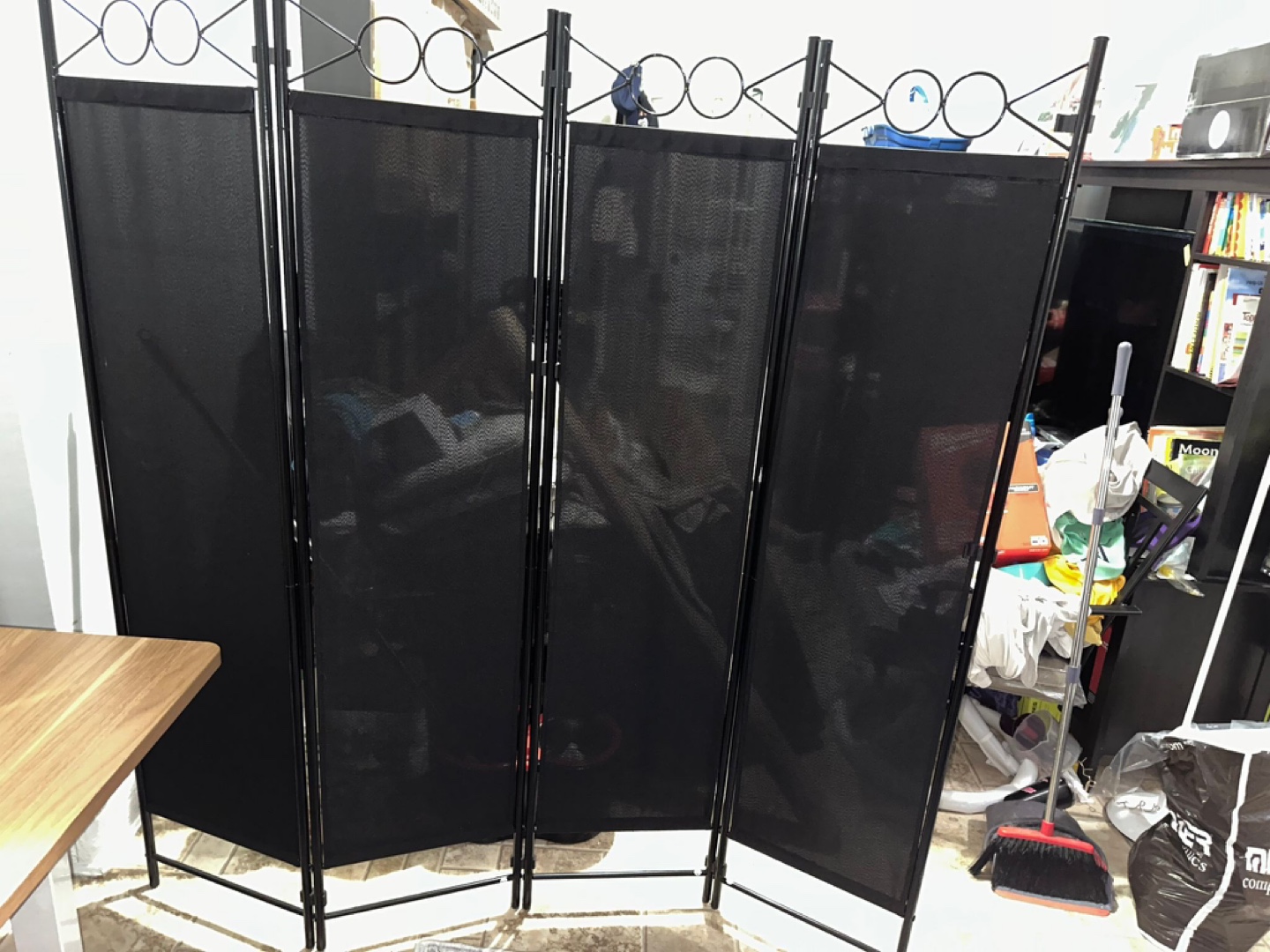 Black Folding Privacy Screen Room Divider