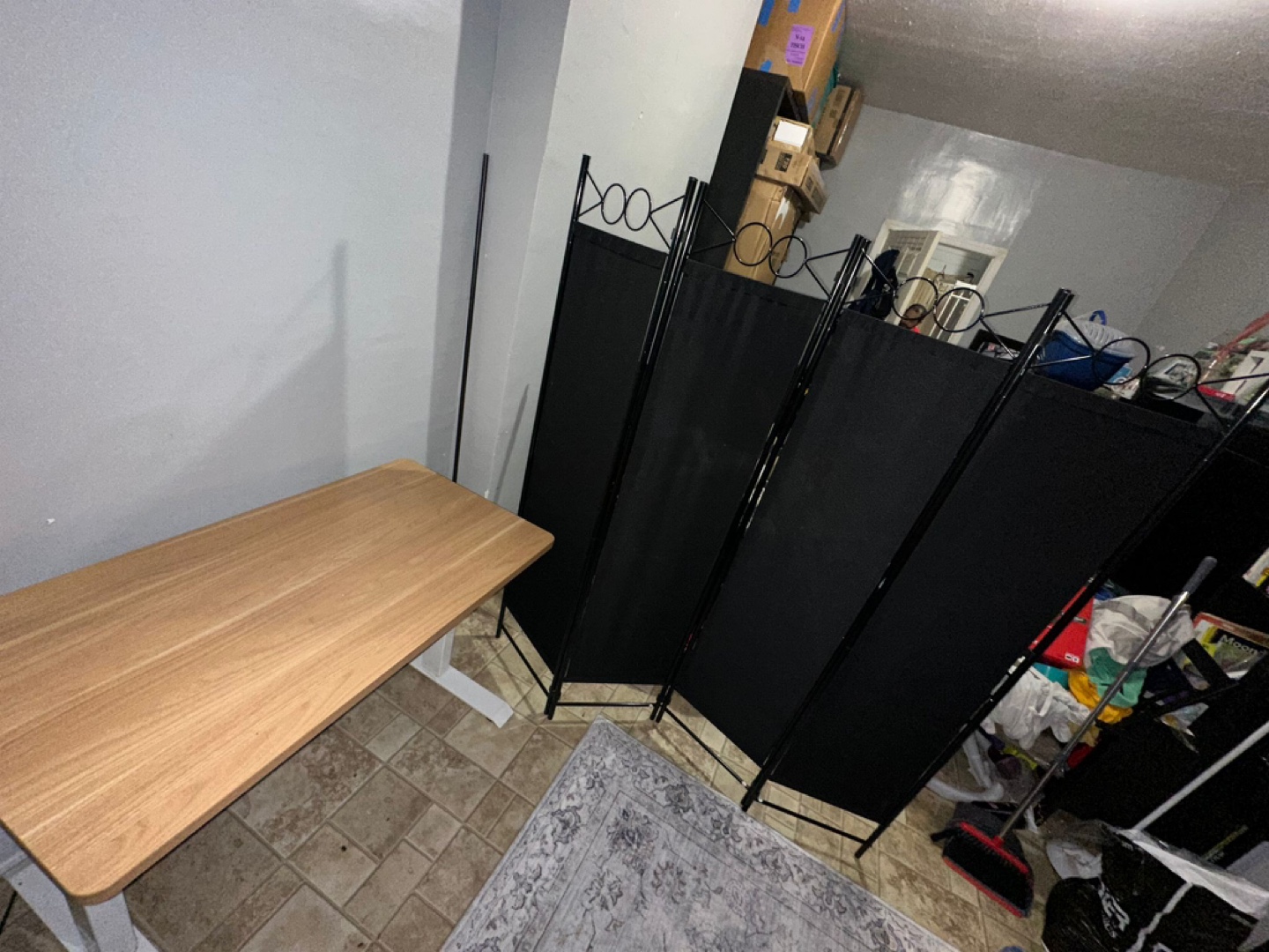 Black Folding Privacy Screen Room Divider - photo 2