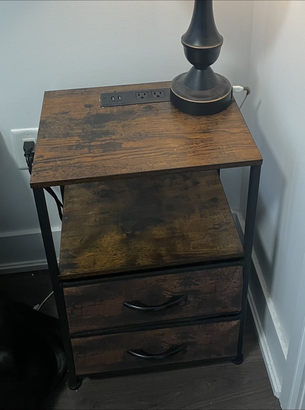 Two Nightstands with USB Charging Station and power sockets