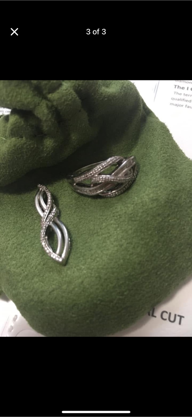 Sterling Silver Diamond Ring & Pendant - photo 3