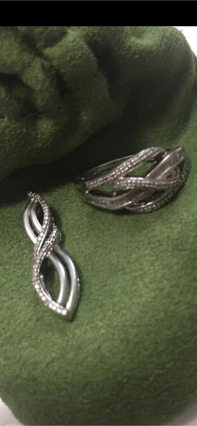 Sterling Silver Diamond Ring & Pendant