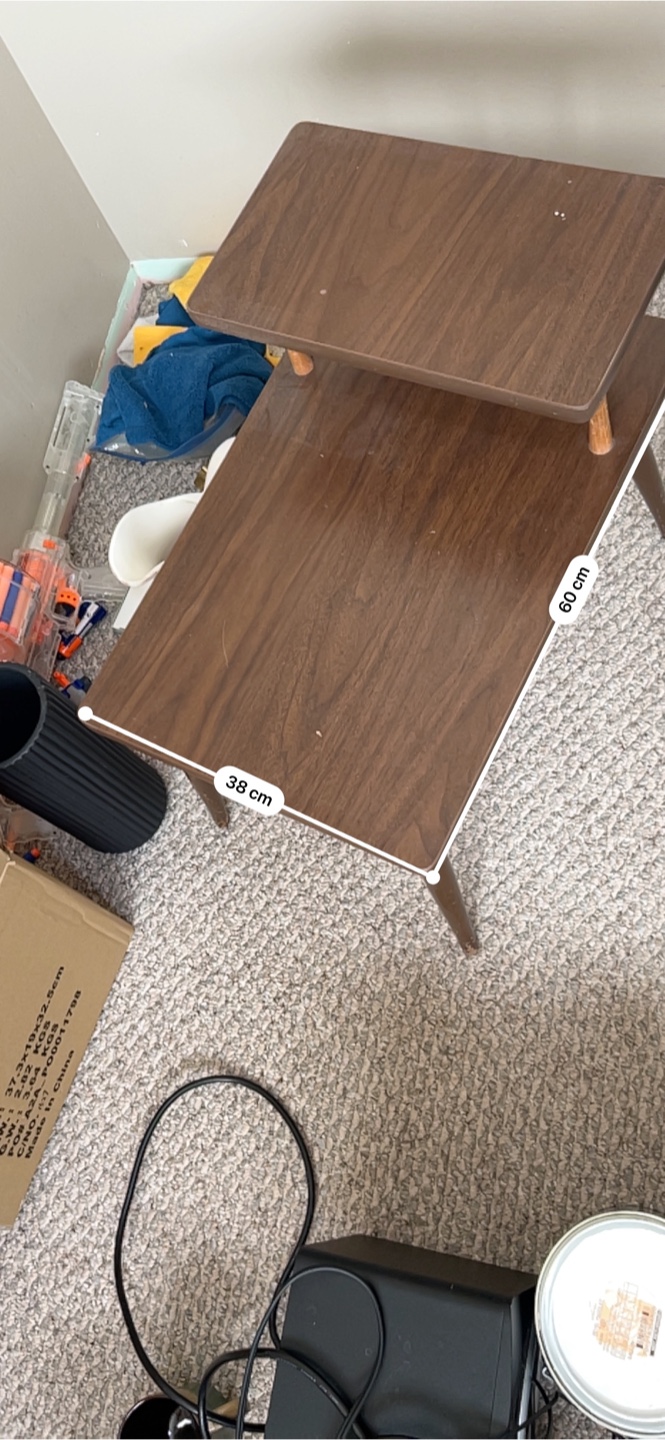 Two-Tier Brown Wooden Side Table - photo 3