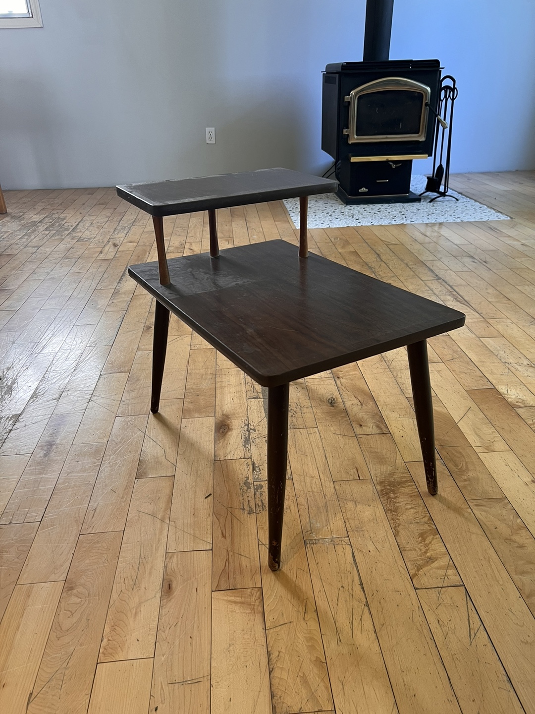 Two-Tier Brown Wooden Side Table - photo 4