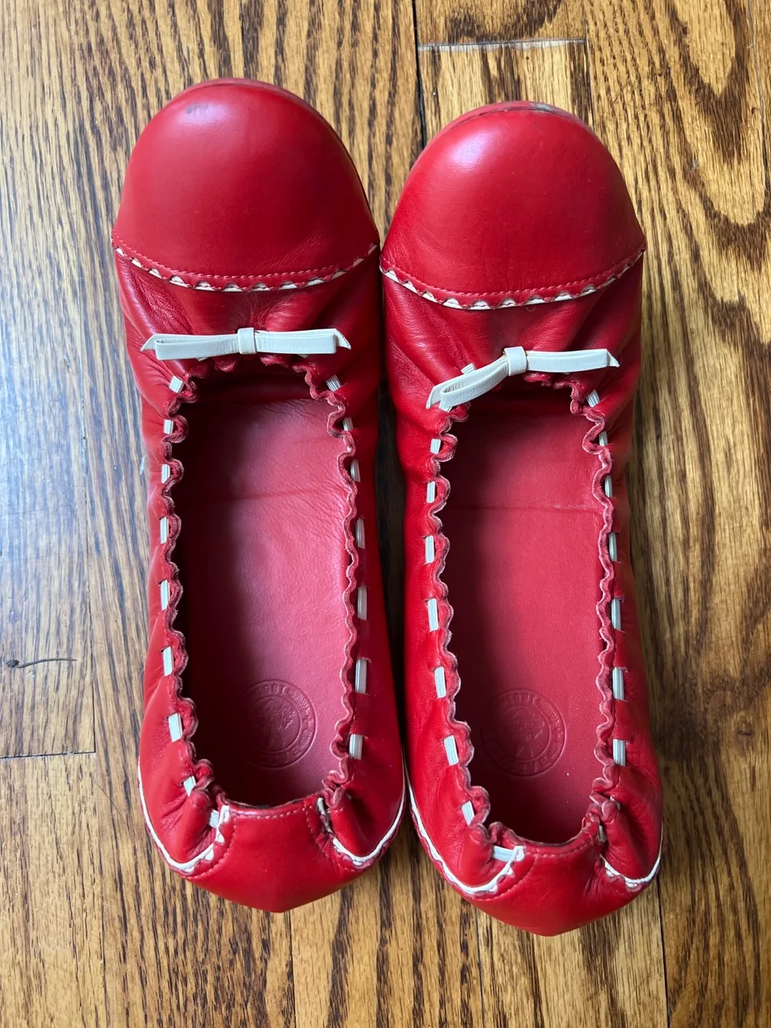 Bally Red Leather Ballet Flats - Size 36 thumbnail
