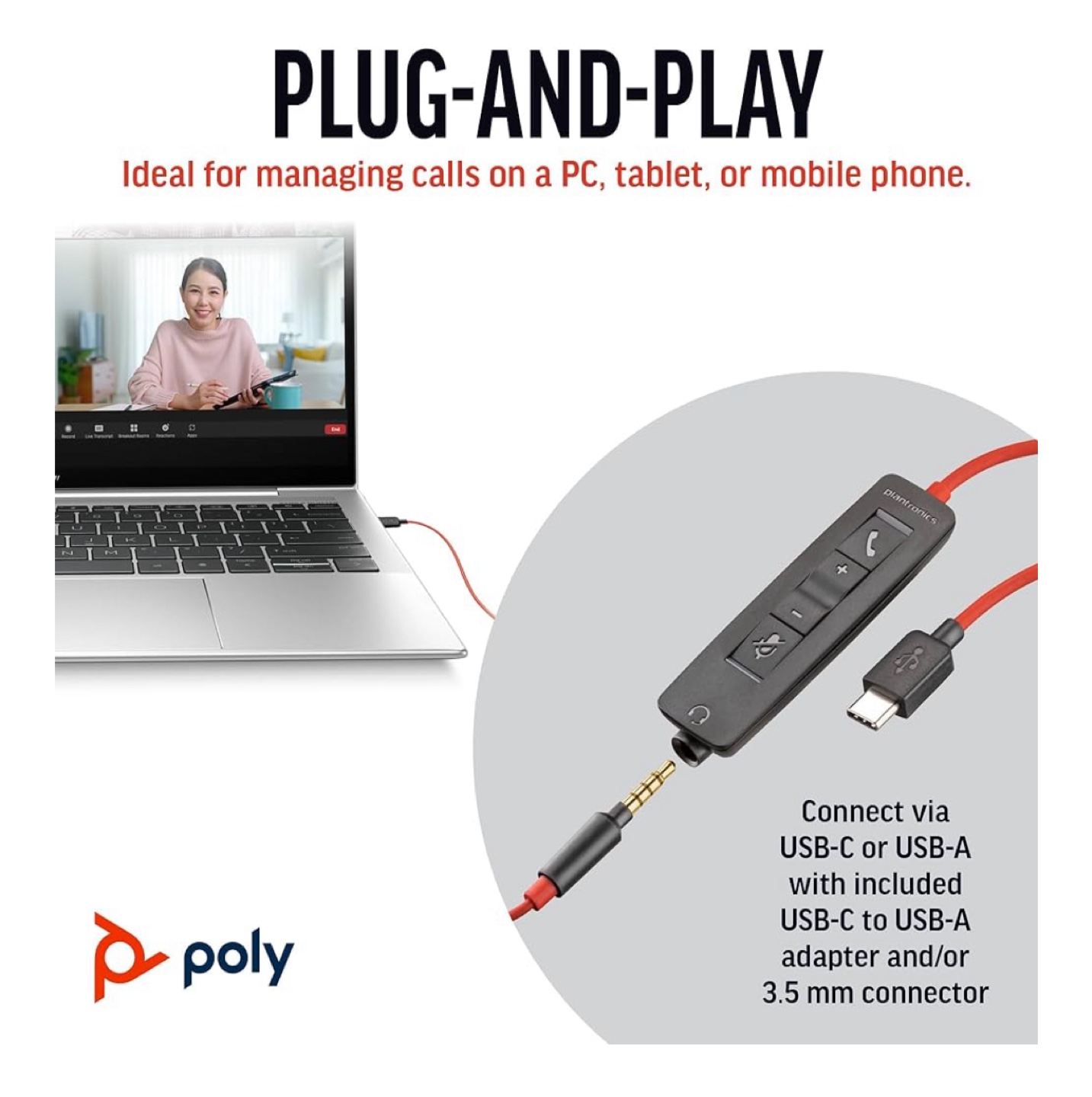 Poly Plantronics Blackwire 5220 Headset - photo 3