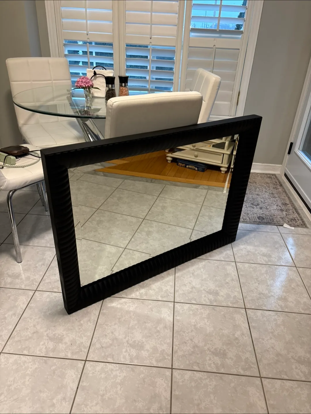 Large Black Framed Mirror thumbnail