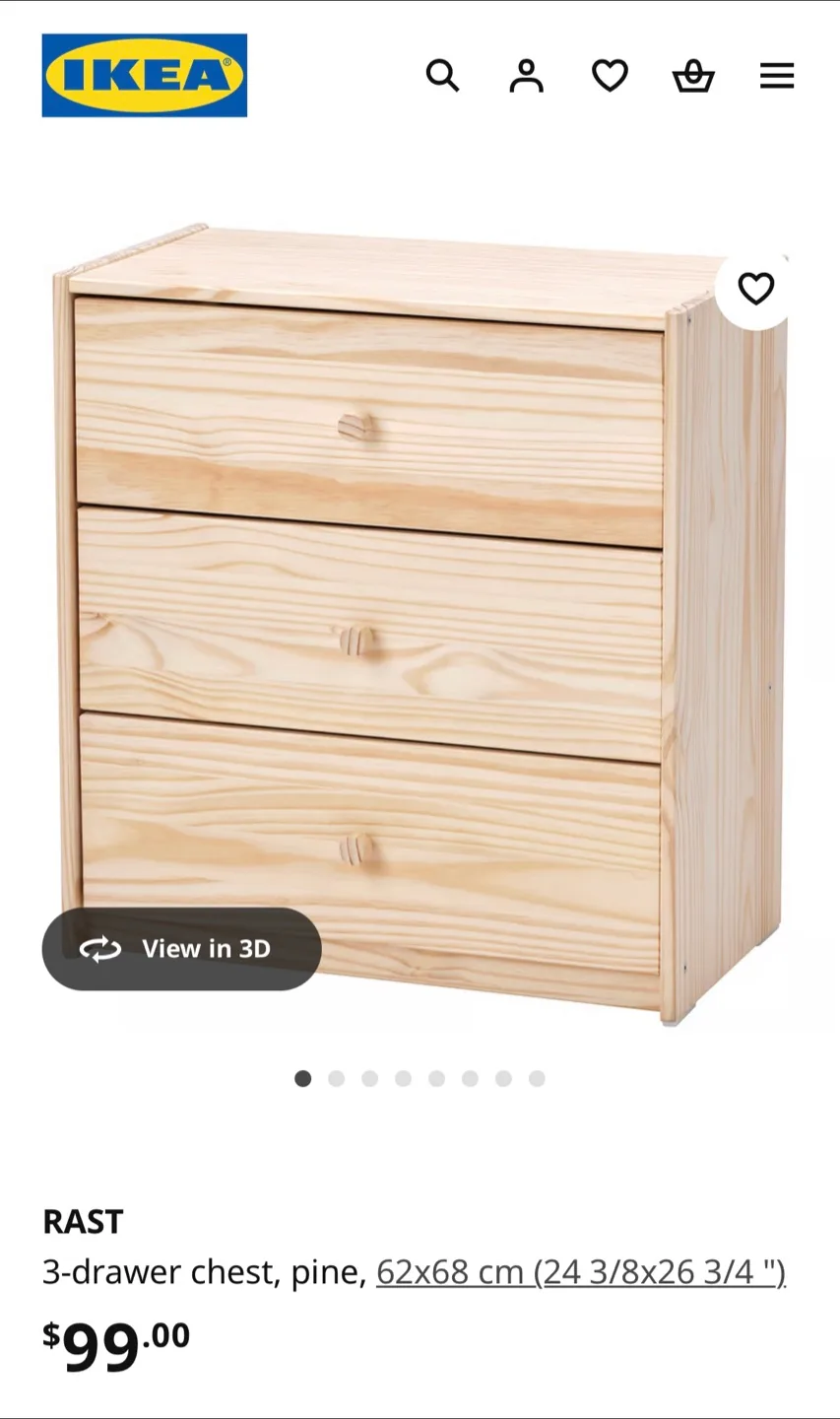 IKEA RAST 3-Drawer Chest - Pine thumbnail