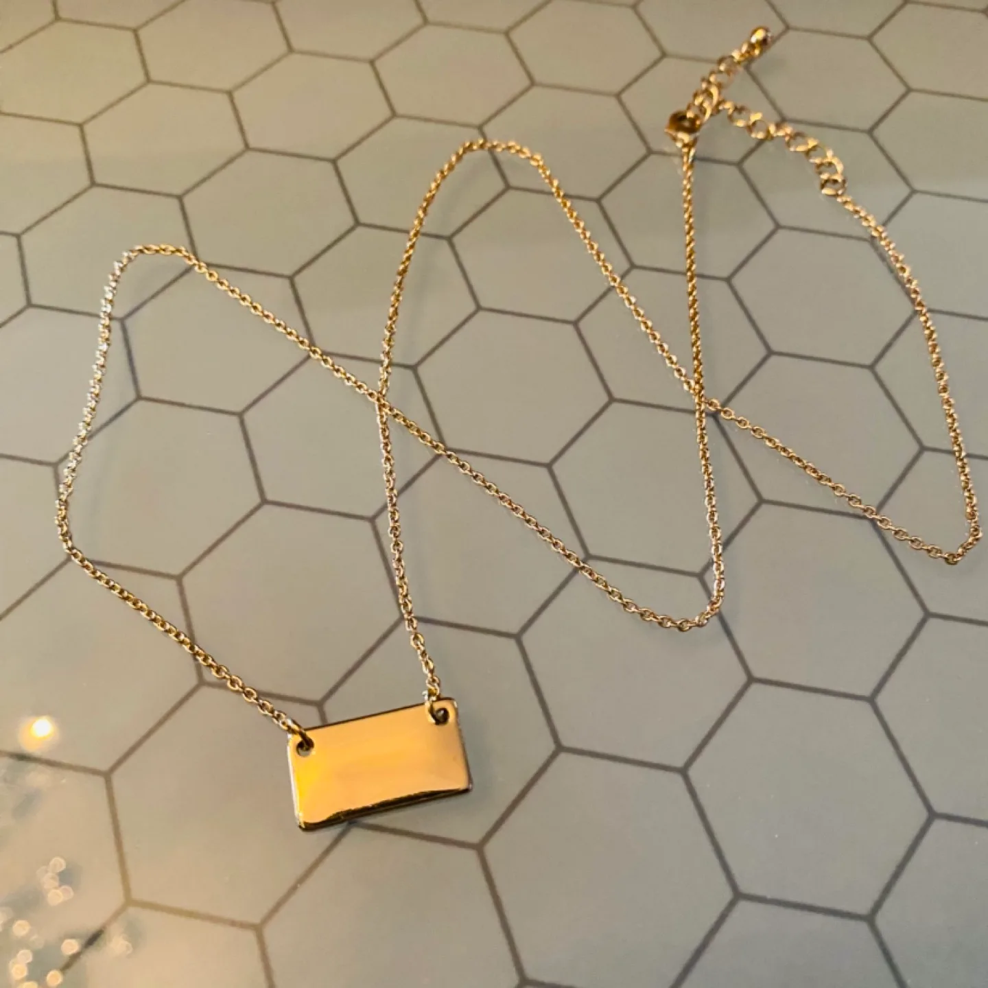 Goldtone Envelope Necklace thumbnail