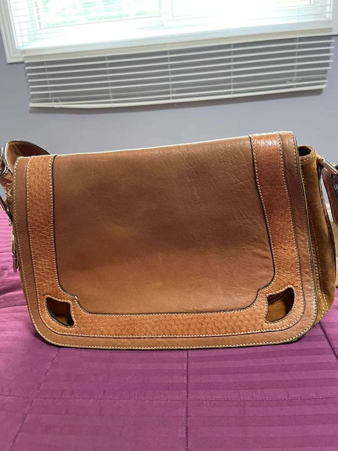Cartier Marcello Suede Snakeskin Shoulder Bag thumbnail