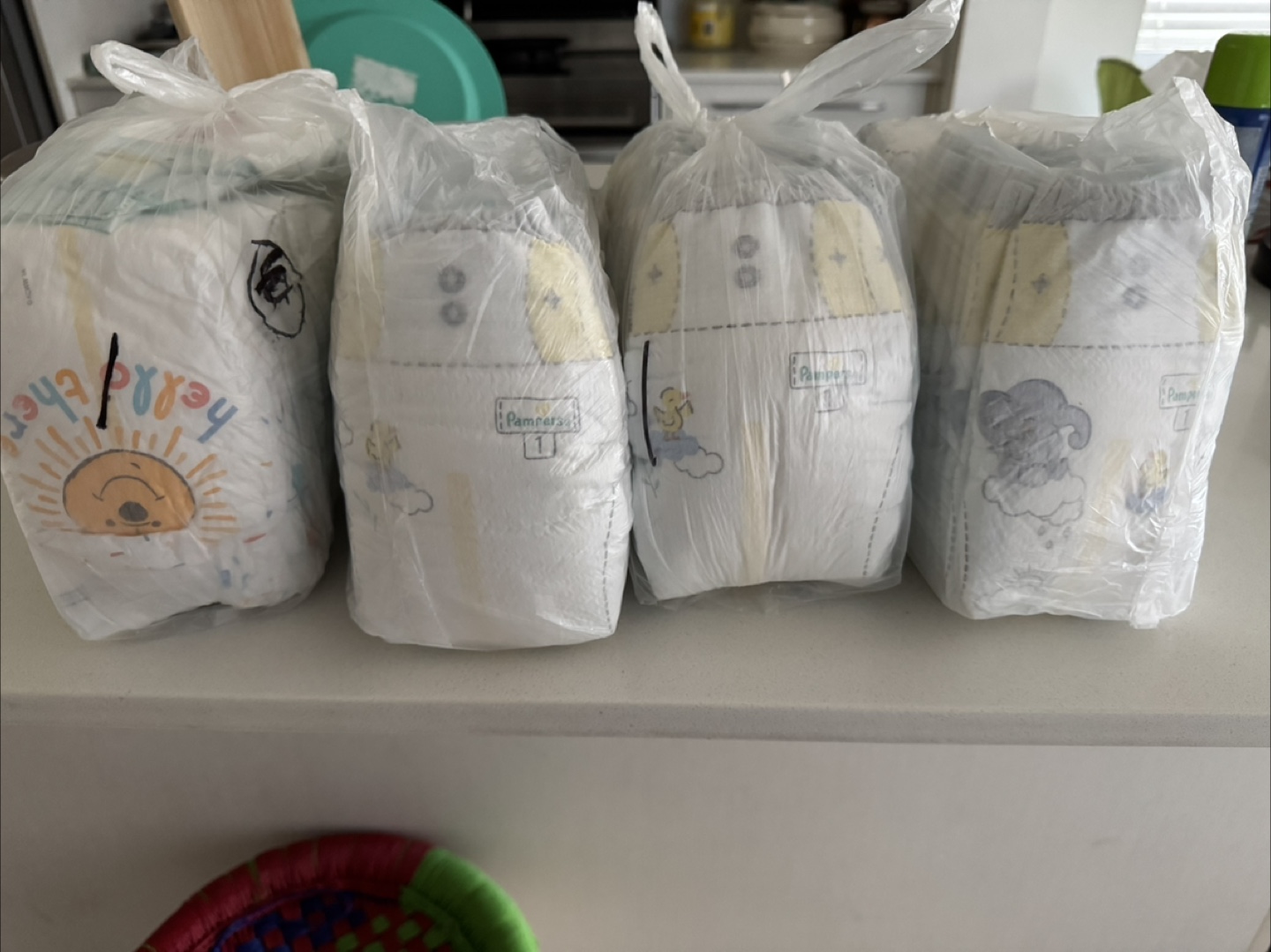 Pampers Size 1 Diapers - Four Packs