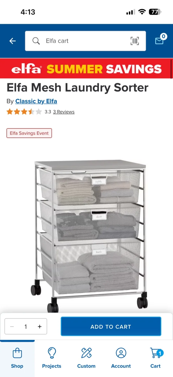 Elfa Mesh Laundry Sorter thumbnail