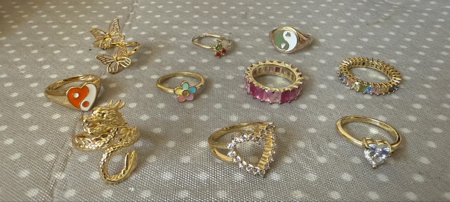 10 Assorted Gold Rings - Size 6 thumbnail