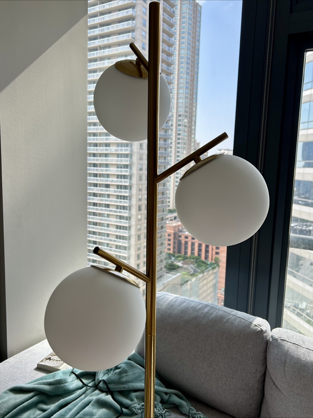 Modern Globe Floor Lamp - Gold Finish - photo 2