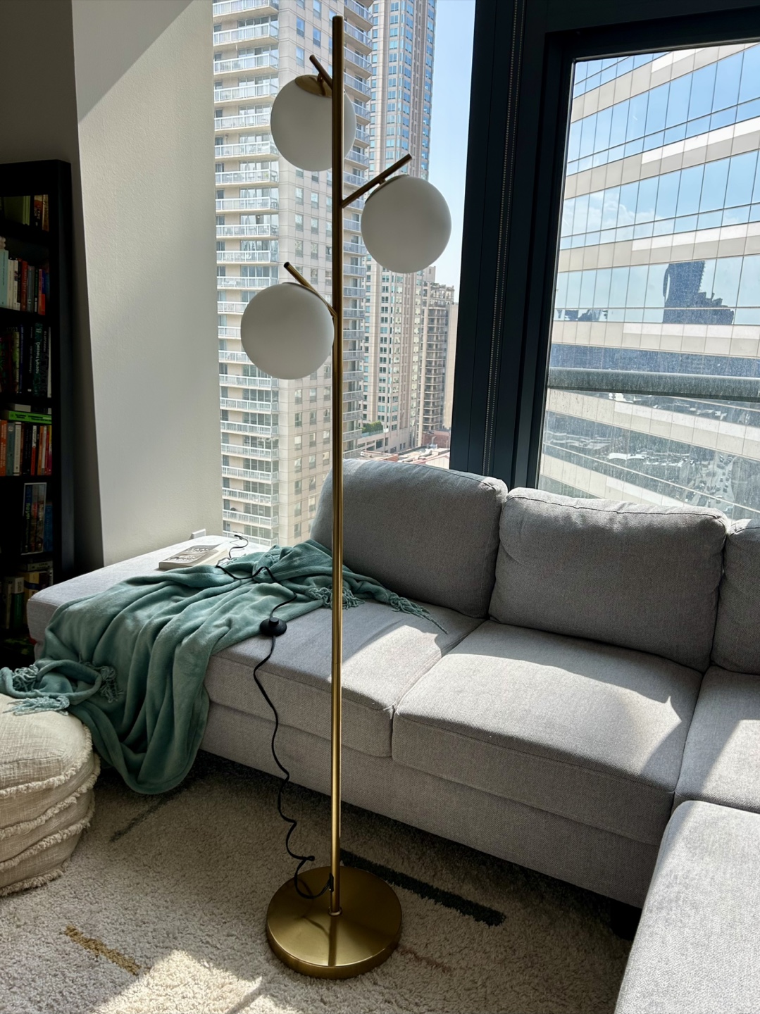 Modern Globe Floor Lamp - Gold Finish