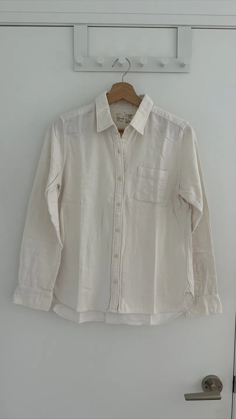 MUJI White Cotton Shirt - Size M thumbnail