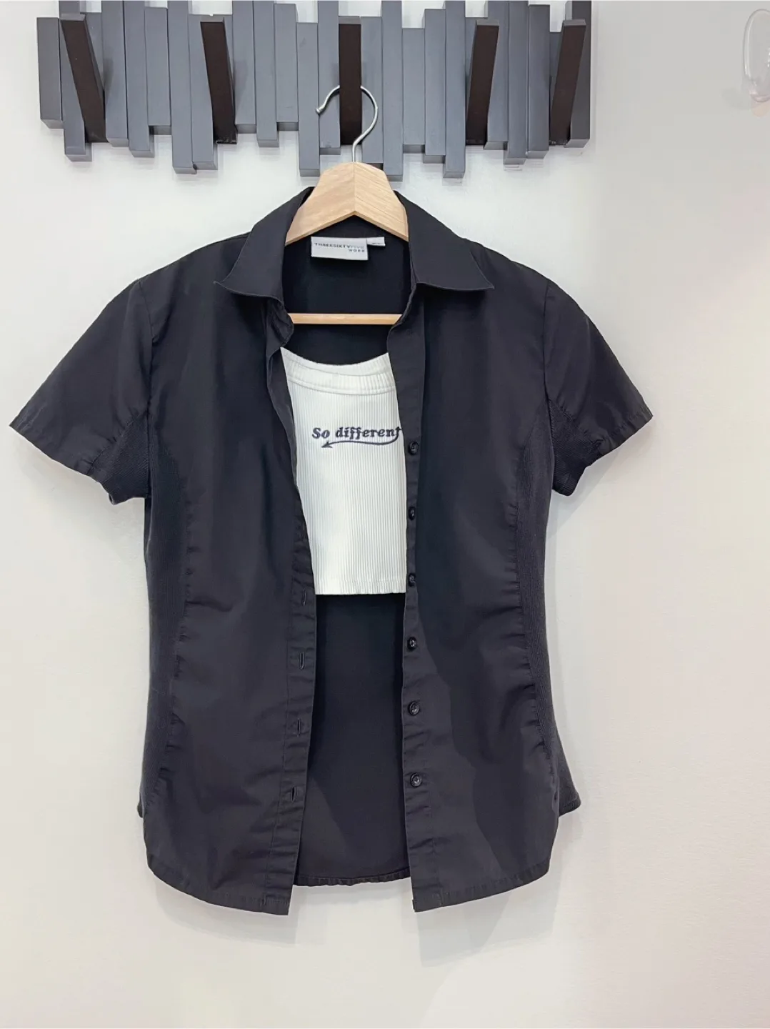 Women's Black Button-Down Shirt Size S thumbnail