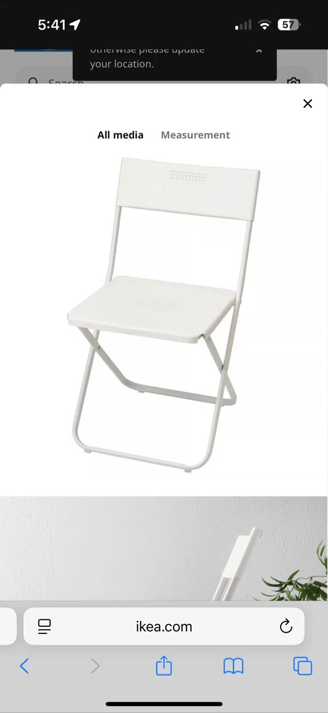 IKEA Folding Chair - White thumbnail