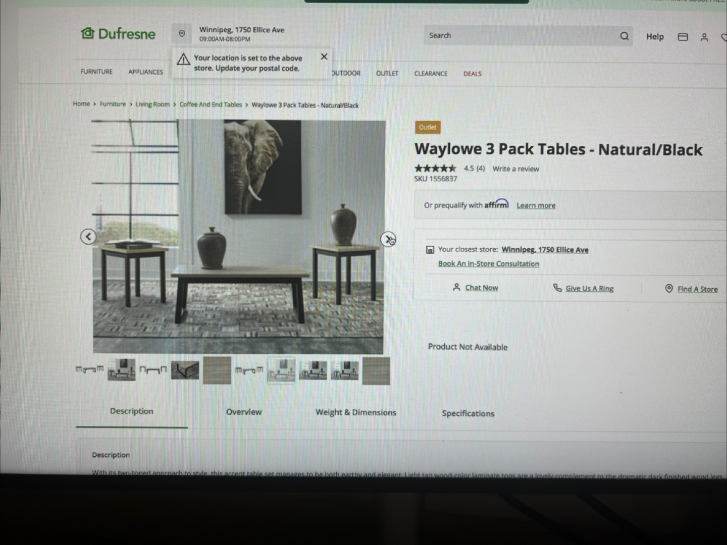 Dufresne Waylowe 3-Pack Tables - Natural/Black - photo 4